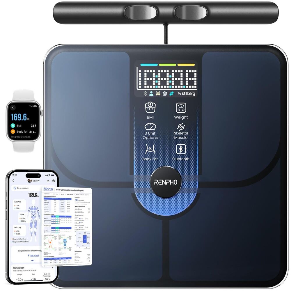 NEW Smart Digital Scale w/ Handheld Sensors 400 lb Renpho MorphoScan